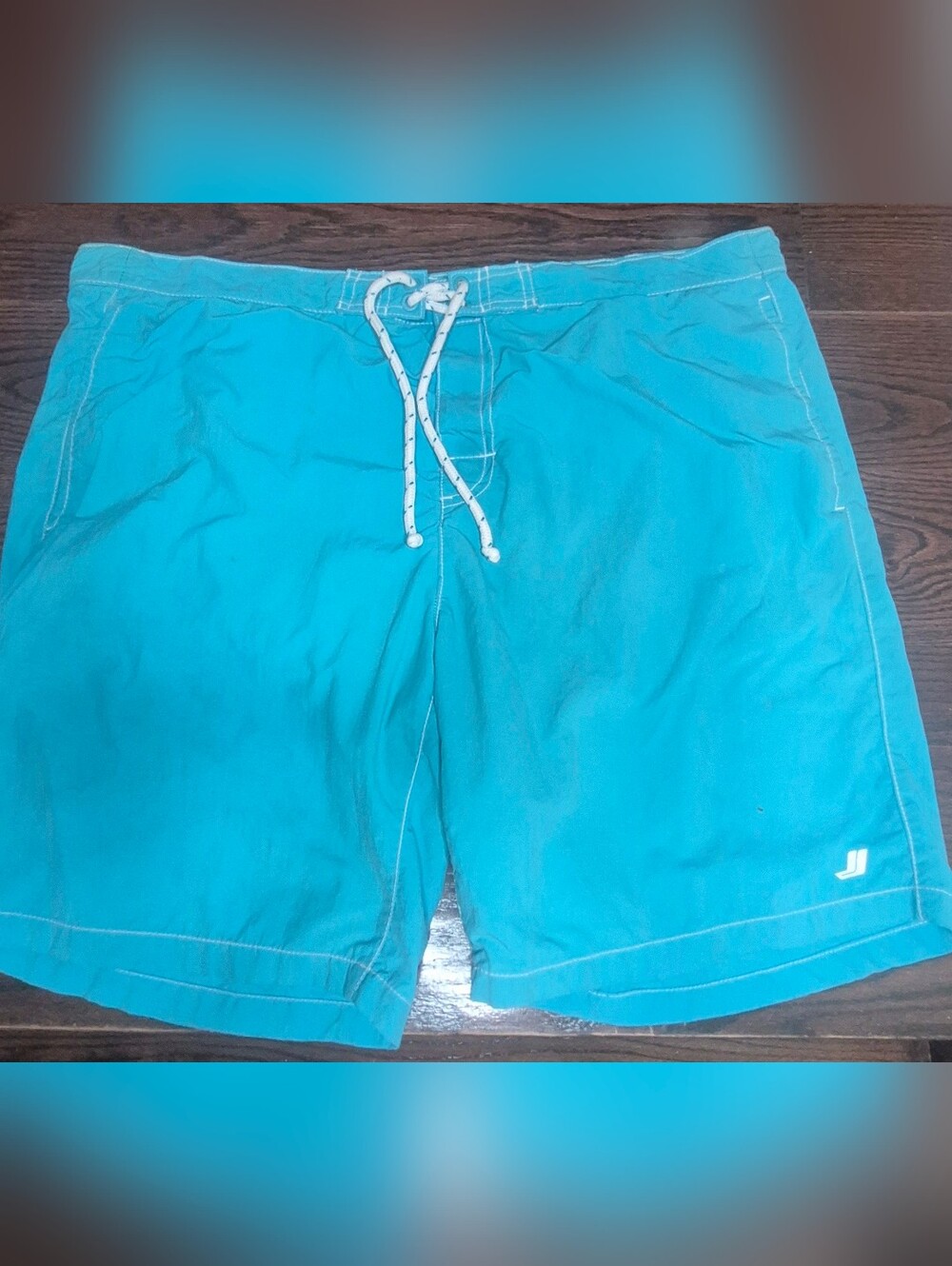 Men's Turquoise Swim Shorts with Drawstring - Picture 4 of 13